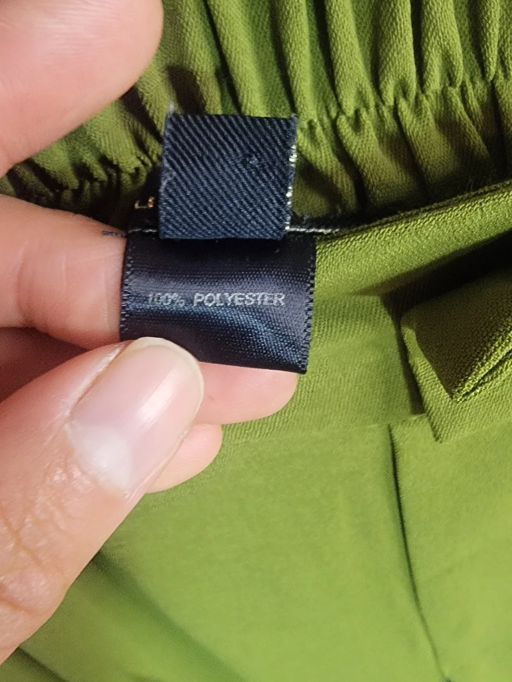 Tullea High-Waist Olive Green Wide-Leg Trousers Size Small